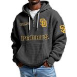Padres Est 1969 Quarter Zip Waffle Hoodie