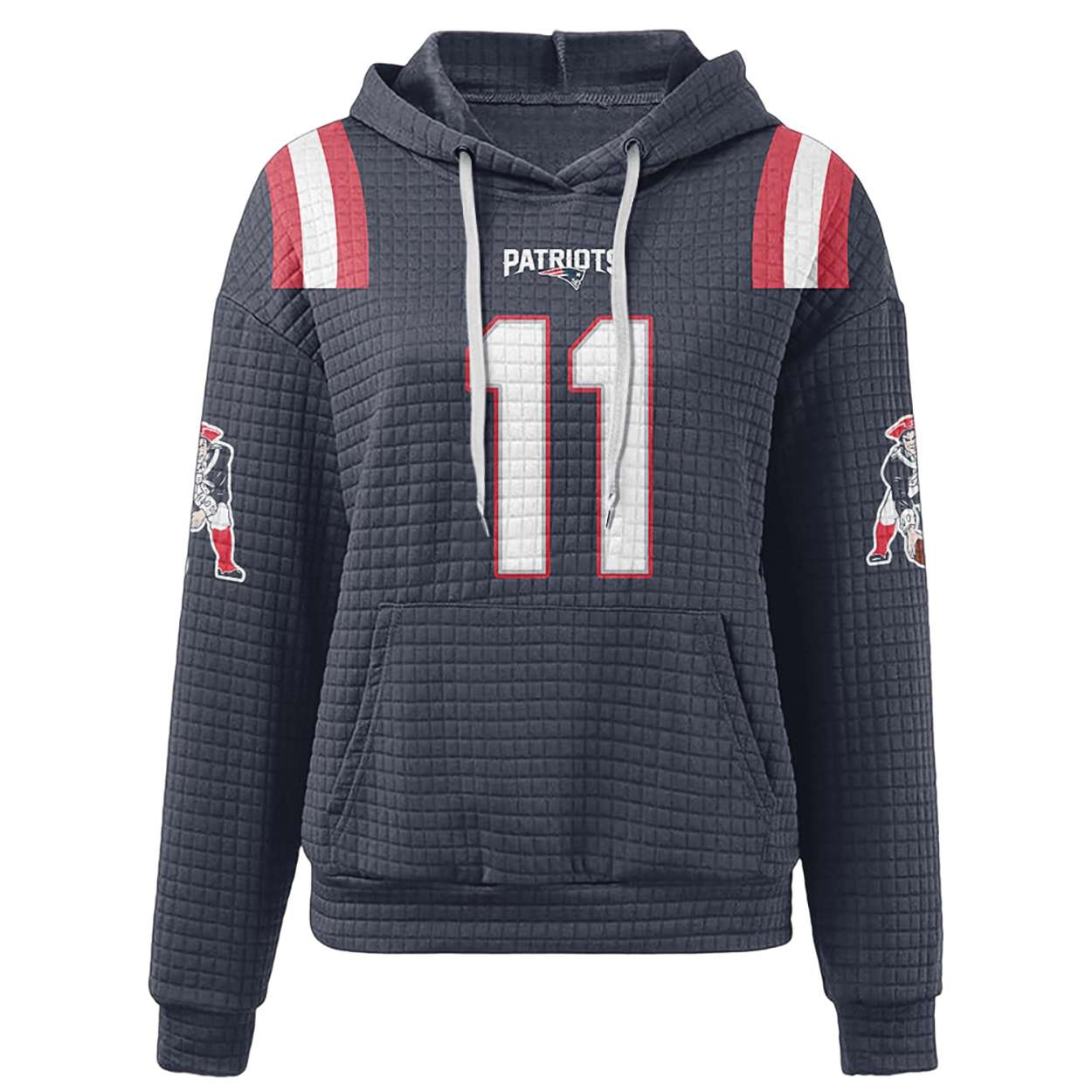 Pat Patriot 11 Football Waffle Hoodie Pat Patriot 11 Football Waffle Hoodie