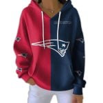 Patriots Football Split Pit Striped Hoodie