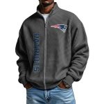 Patriots Football Waffle Zip-Up Sweatshirt