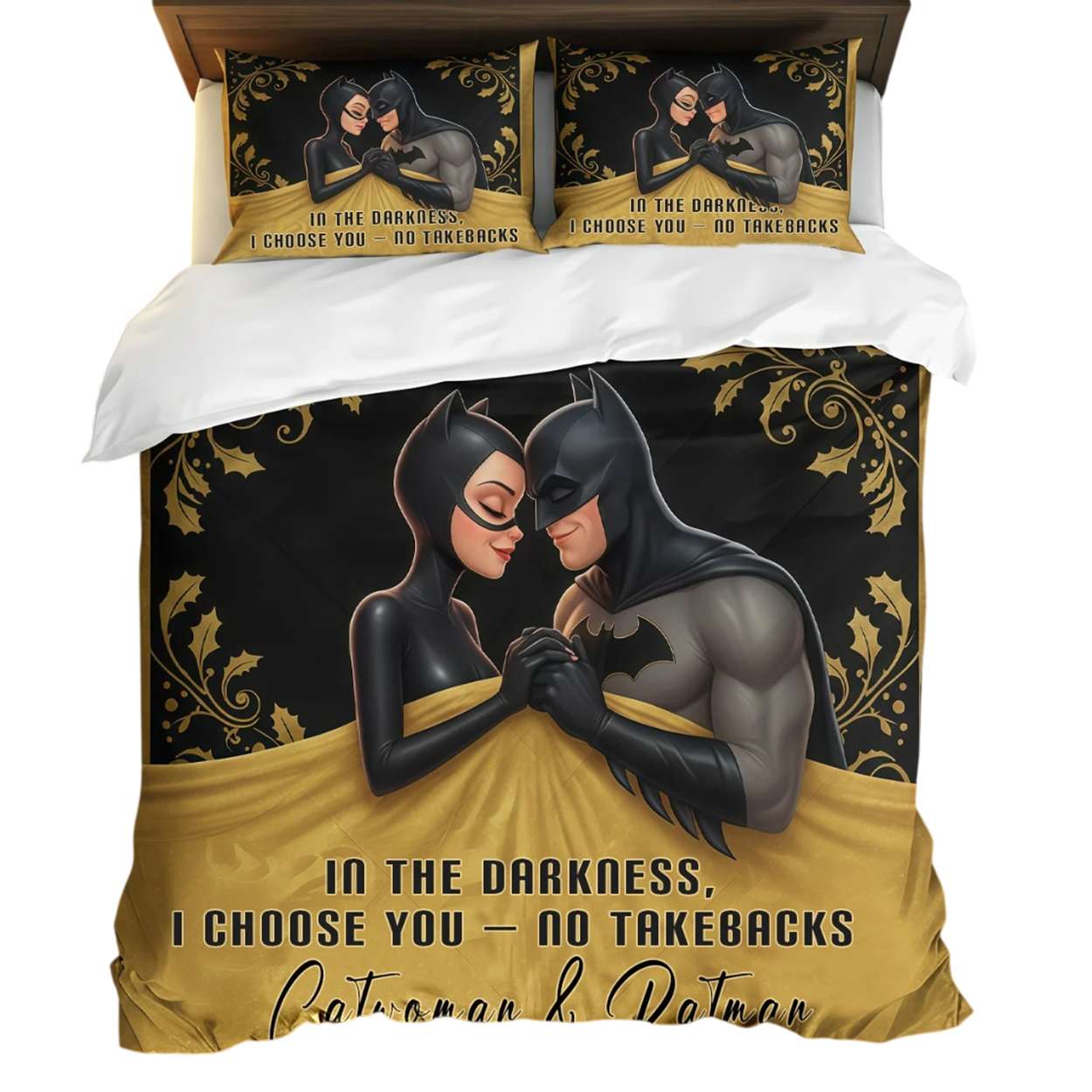 Personalized Batman Catwoman In The Darkness I Choose You No Takebacks Bedding Set Personalized Batman Catwoman In The Darkness I Choose You No Takebacks Bedding Set