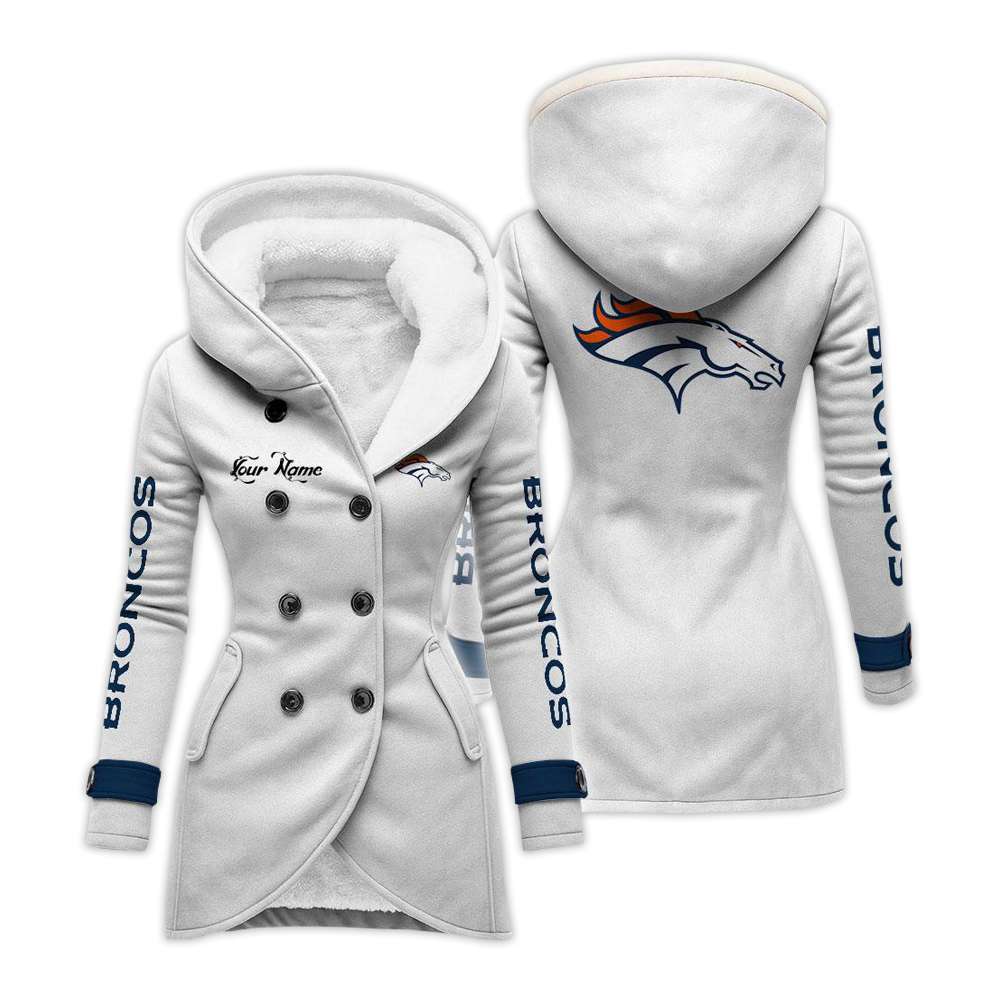 Personalized Broncos Long Hooded Fleece Jacket Personalized Broncos Long Hooded Fleece Jacket