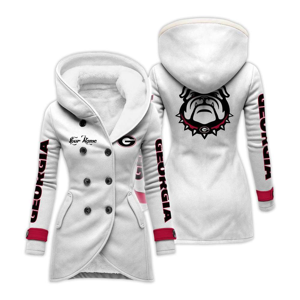 Personalized Bulldogs Long Hooded Fleece Jacket Personalized Bulldogs Long Hooded Fleece Jacket