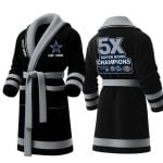 Personalized Cowboys Est 1960 5X SB Champions Fleece Bathrobe