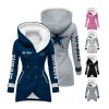 Personalized Cowboys Long Hooded Fleece Jacket