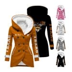 Personalized Longhorns Long Hooded Fleece Jacket