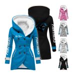 Personalized Panthers Long Hooded Fleece Jacket