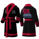 Personalized Patriots Est 1960 6X SB Champions Fleece Bathrobe