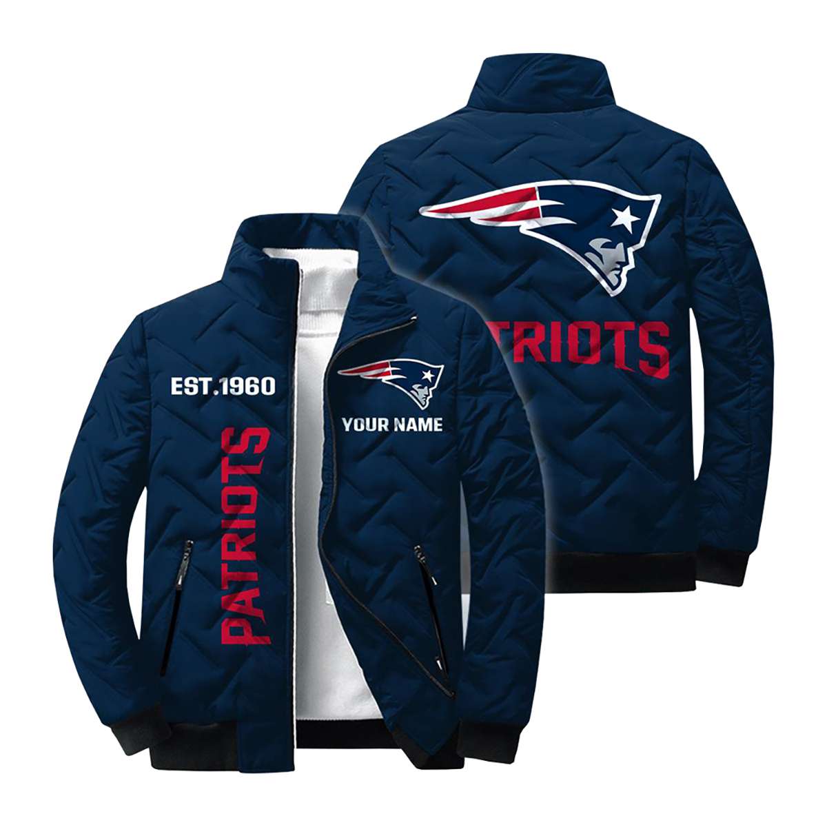 Personalized Patriots Est 1960 Winter Warm Quilted Jacket1 Personalized Seahawks Est 1976 Winter Warm Quilted Jacket