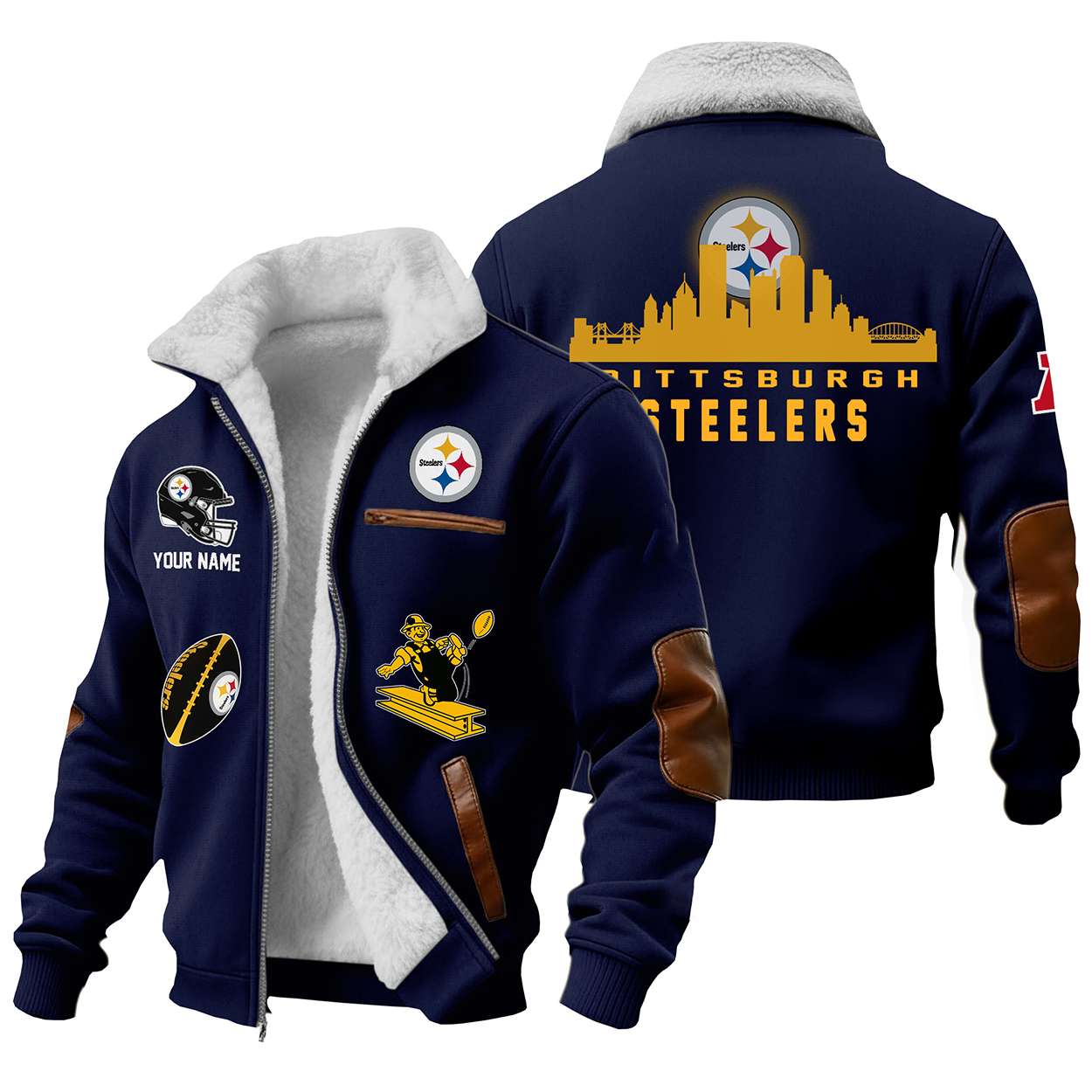 Personalized Steelers Football Winter Fleece Jacket Personalized Steelers Football Winter Fleece Jacket