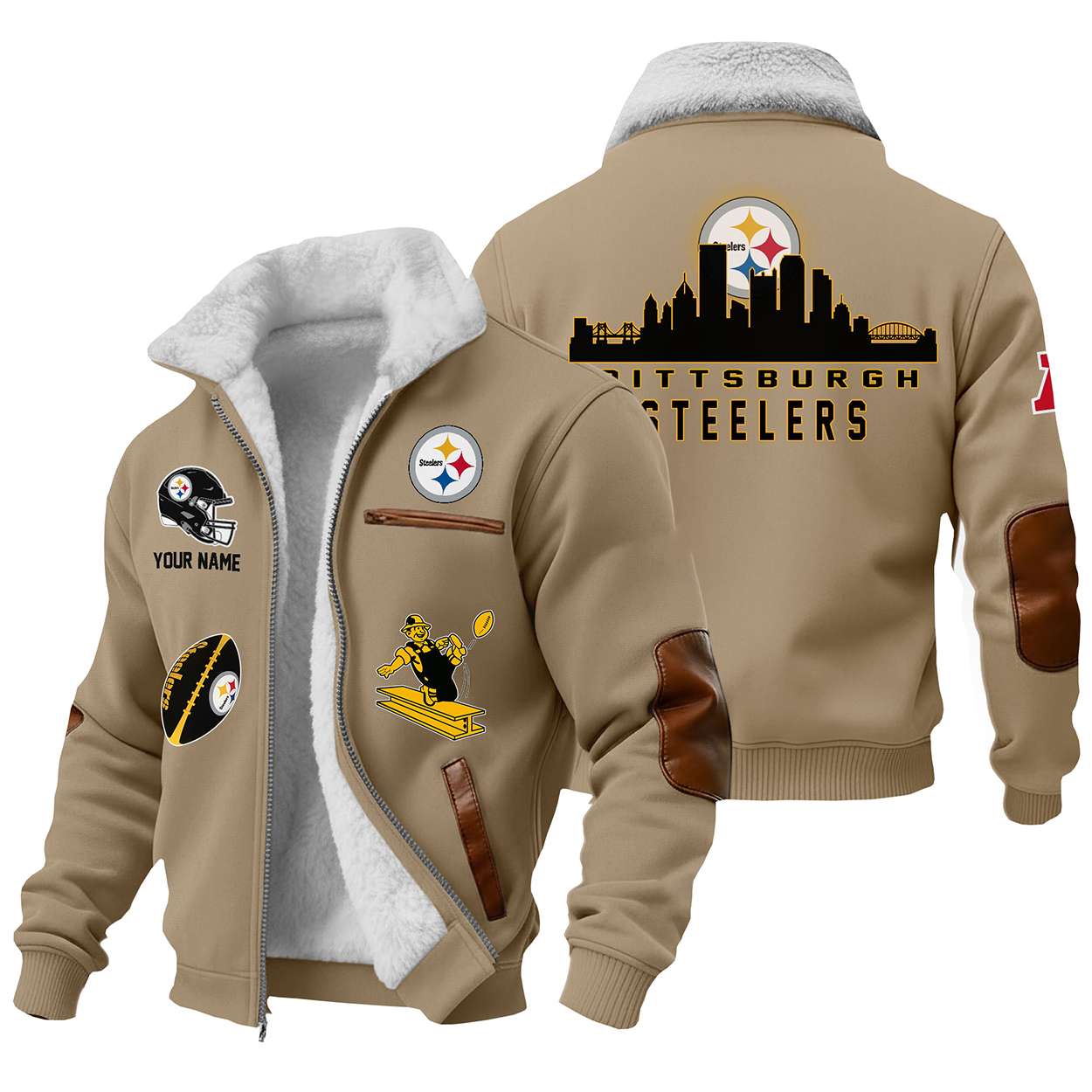Personalized Steelers Football Winter Fleece Jacket Personalized Steelers Football Winter Fleece Jacket