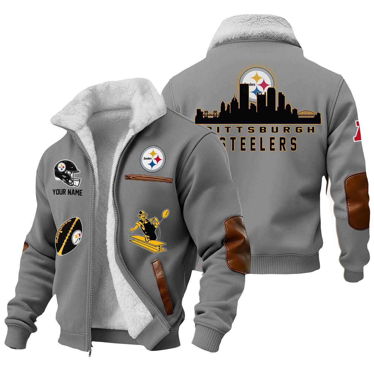 Personalized Steelers Football Winter Fleece Jacket Personalized Steelers Football Winter Fleece Jacket