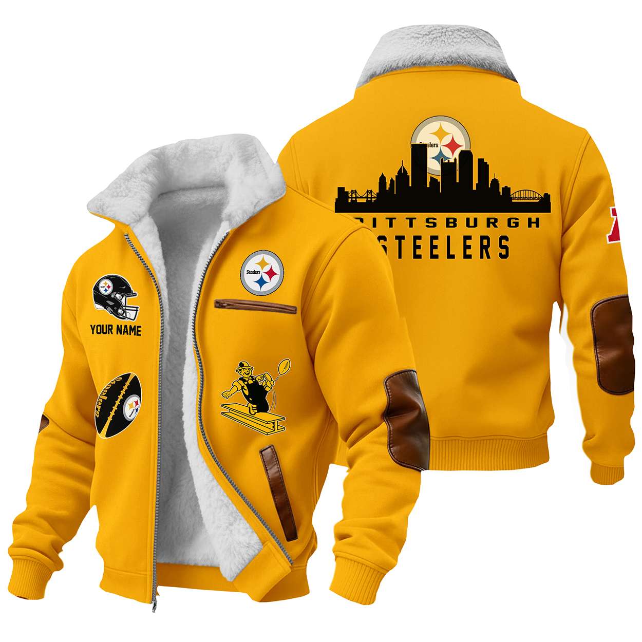 Personalized Steelers Football Winter Fleece Jacket Personalized Steelers Football Winter Fleece Jacket