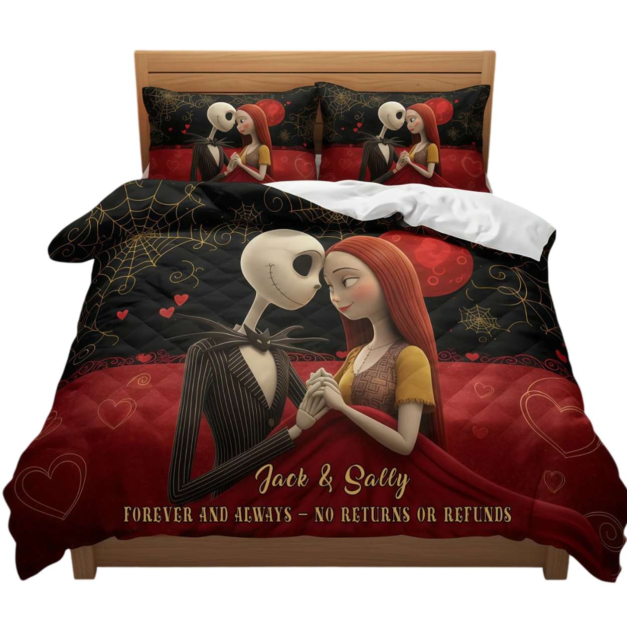Personalized The Nightmare Before Forever And Always No Returns Or Refunds Bedding Set Personalized The Nightmare Before Forever And Always No Returns Or Refunds Bedding Set