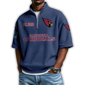 Cardinals Est 1898 Waffle Stand Collar Half Zip Polo Shirt 3 Cardinals Est 1898 Waffle Stand Collar Half Zip Polo Shirt3