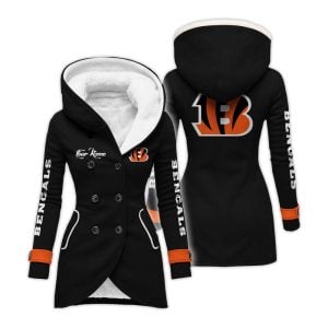 Personalized Bengals Long Hooded Fleece Jacket2