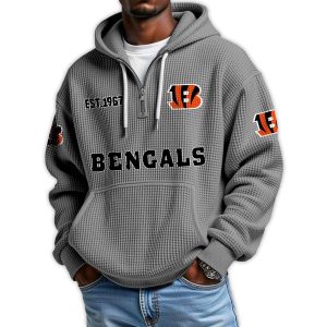 Bengals Est 1967 Quarter Zip Waffle Hoodie 2 Bengals Est 1967 Quarter Zip Waffle Hoodie2