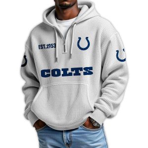 Colts Est 1953 Quarter Zip Waffle Hoodie4