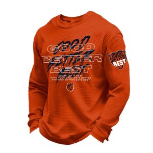 Bears Good Better Best Print Waffle Sweatshirt1