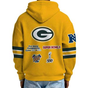 Packers SBowl Champions Quarter Zip Waffle Hoodie2