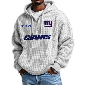 2025 Personalized Giants Quarter Zip Waffle Hoodie1