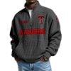 Raiders Football Est 1925 Waffle Stand Collar Half Zip Sweatshirt