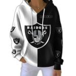 Raiders Football Split Pit Striped Hoodie
