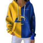 Rams Football Split Pit Striped Hoodie