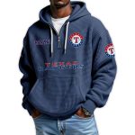 Rangers Est 1961 Quarter Zip Waffle Hoodie