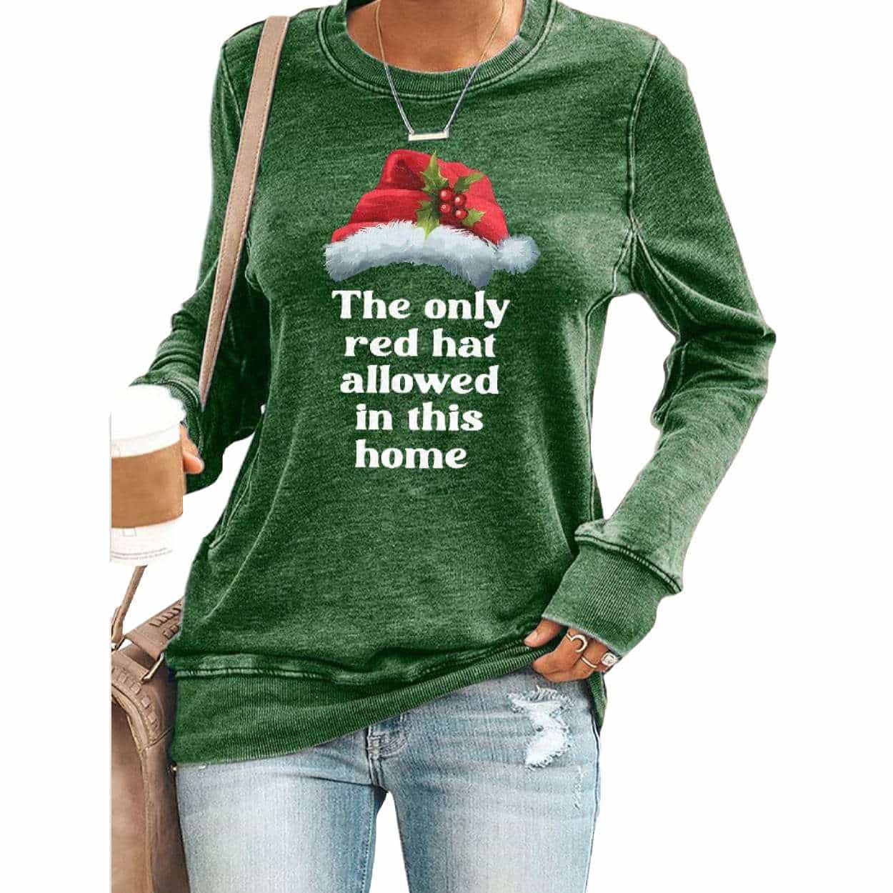 Retro Christmas The Only Red Hat Allowed In This Home Print Sweatshirt Retro Christmas The Only Red Hat Allowed In This Home Print Sweatshirt