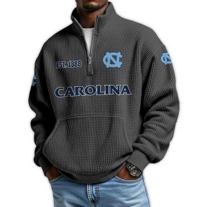 Carolina Football Est 1888 Waffle Stand Collar Half Zip Sweatshirt1