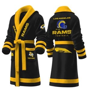 Rams Football Est 1936 Personalized Fleece Bathrobe2