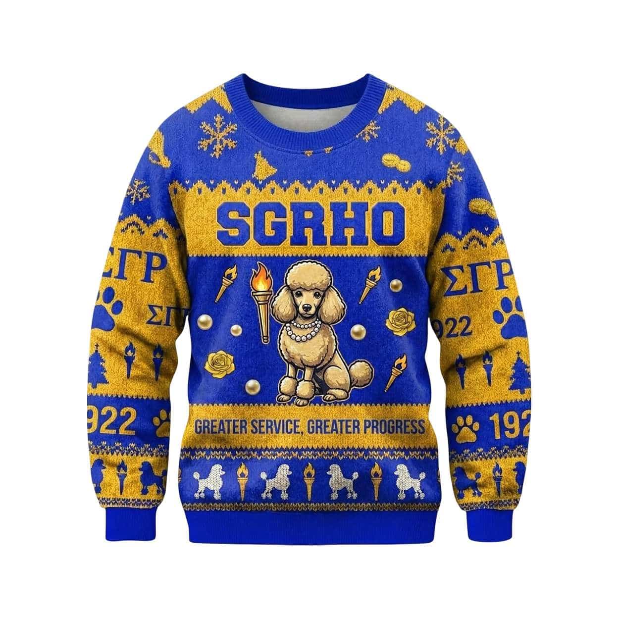 SGRho Greater Service Greater Progress Ugly Sweater SGRho Greater Service Greater Progress Ugly Sweater