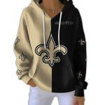 Saints Football Split Pit Striped Hoodie