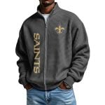 Saints Football Waffle Zip-Up Sweatshirt