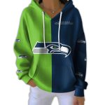 Seahawks Football Split Ribbed Hooded Sweater