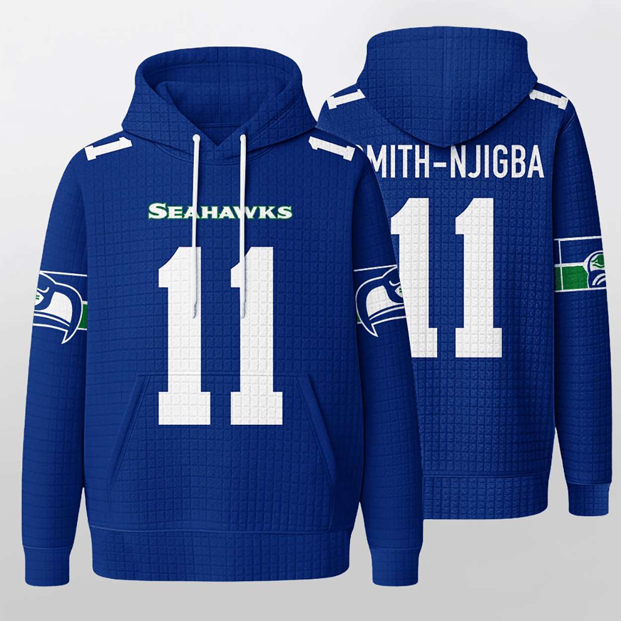 Seahawks Jaxon Smith Njigba Waffle Hoodie Seahawks Jaxon Smith-Njigba Waffle Hoodie