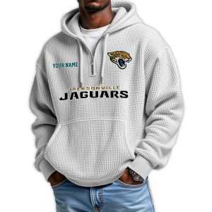 2025 Personalized Jaguars Quarter Zip Waffle Hoodie1
