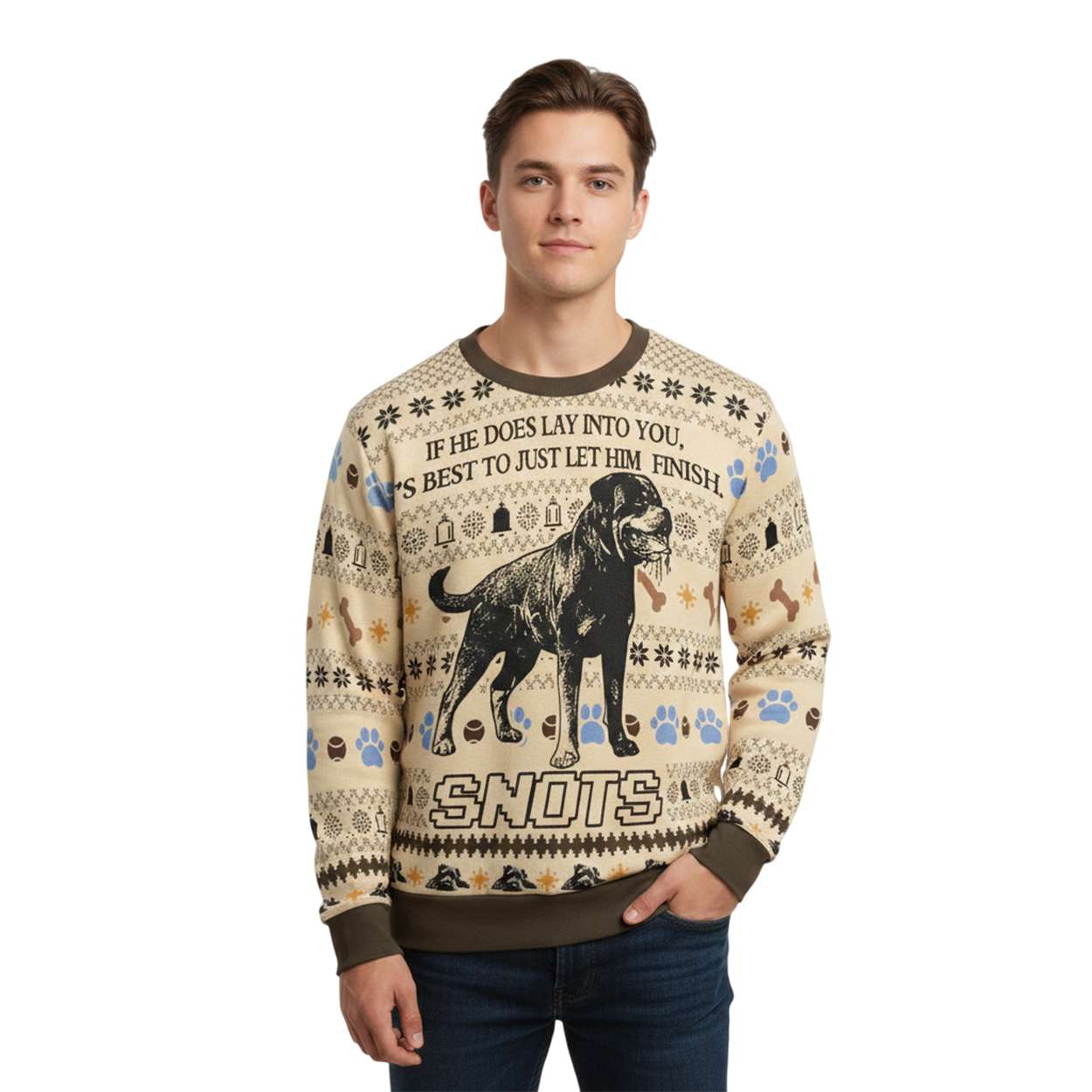 Snots Mississippi Leg Hound Ugly Christmas Sweater Snots Mississippi Leg Hound Ugly Christmas Sweater