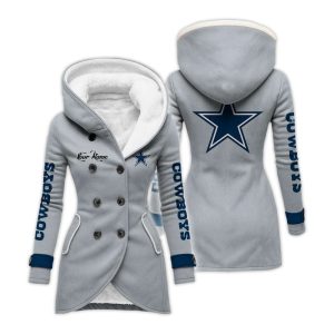 Personalized Cowboys Long Hooded Fleece Jacket5