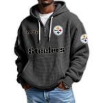 Steelers Est 1933 Quarter Zip Waffle Hoodie