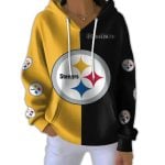 Steelers Football Split Ribbed Hooded Sweater