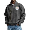 Steelers Football Waffle Zip-Up Sweatshirt