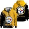 Steelers Here We Go Split Quarter Zip Waffle Hoodie
