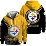 Steelers Here We Go Split Quarter Zip Waffle Hoodie