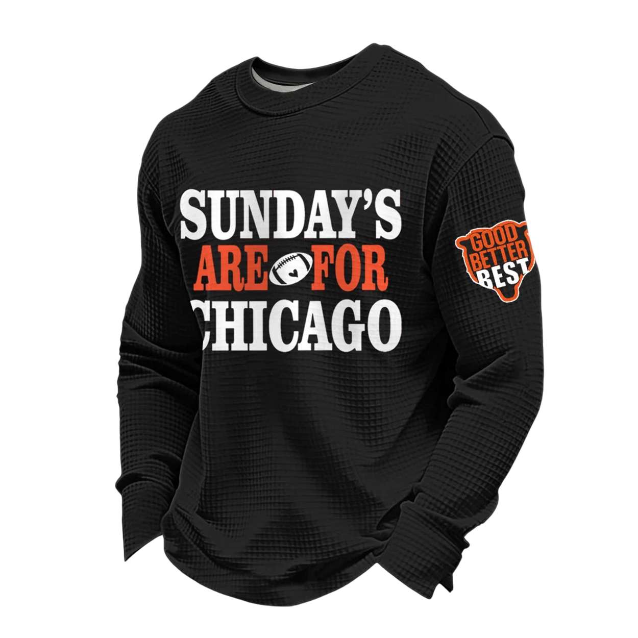 Sundays Are For Chicago Good Better Best Football Waffle Long Sleeve T-Shirt Sundays Are For Chicago Good Better Best Football Waffle Long Sleeve T-Shirt