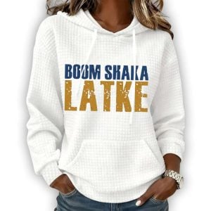 Boom Shaka Latke Hanukkah Print Waffle Hoodie 1 Boom Shaka Latke Hanukkah Print Waffle Hoodie1