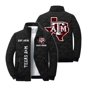 Personalized Texas AM Aggies Est 1876 Winter Warm Quilted Jacket