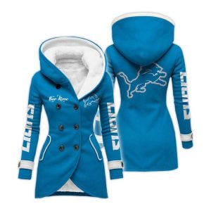 Personalized Lions Long Hooded Fleece Jacket4