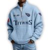 Titans Est 1959 Waffle Stand Collar Half Zip Sweatshirt
